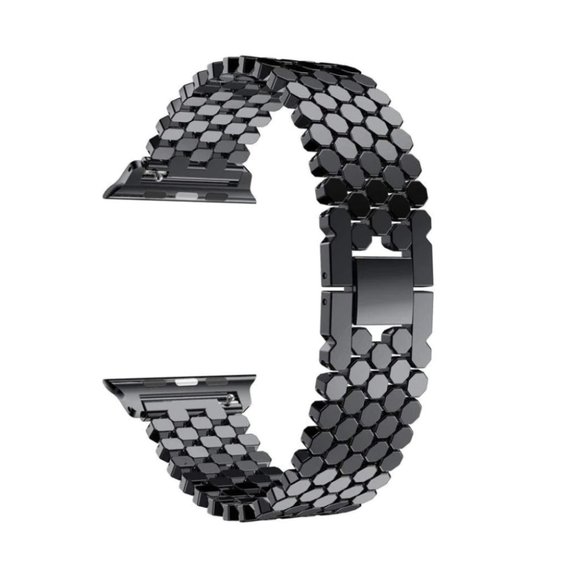 NEW Luxury Adjustable BLACK Stainless Steel Strap band For Apple Watch - Picture 4 of 7